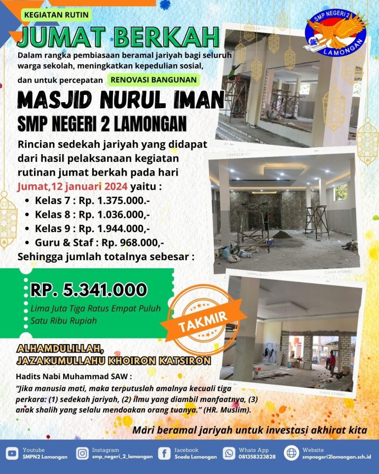 Jariyah Masjid Nurul Iman 12 januari 2024
